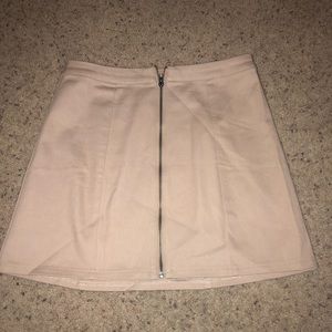 Beige Full Zip Skirt